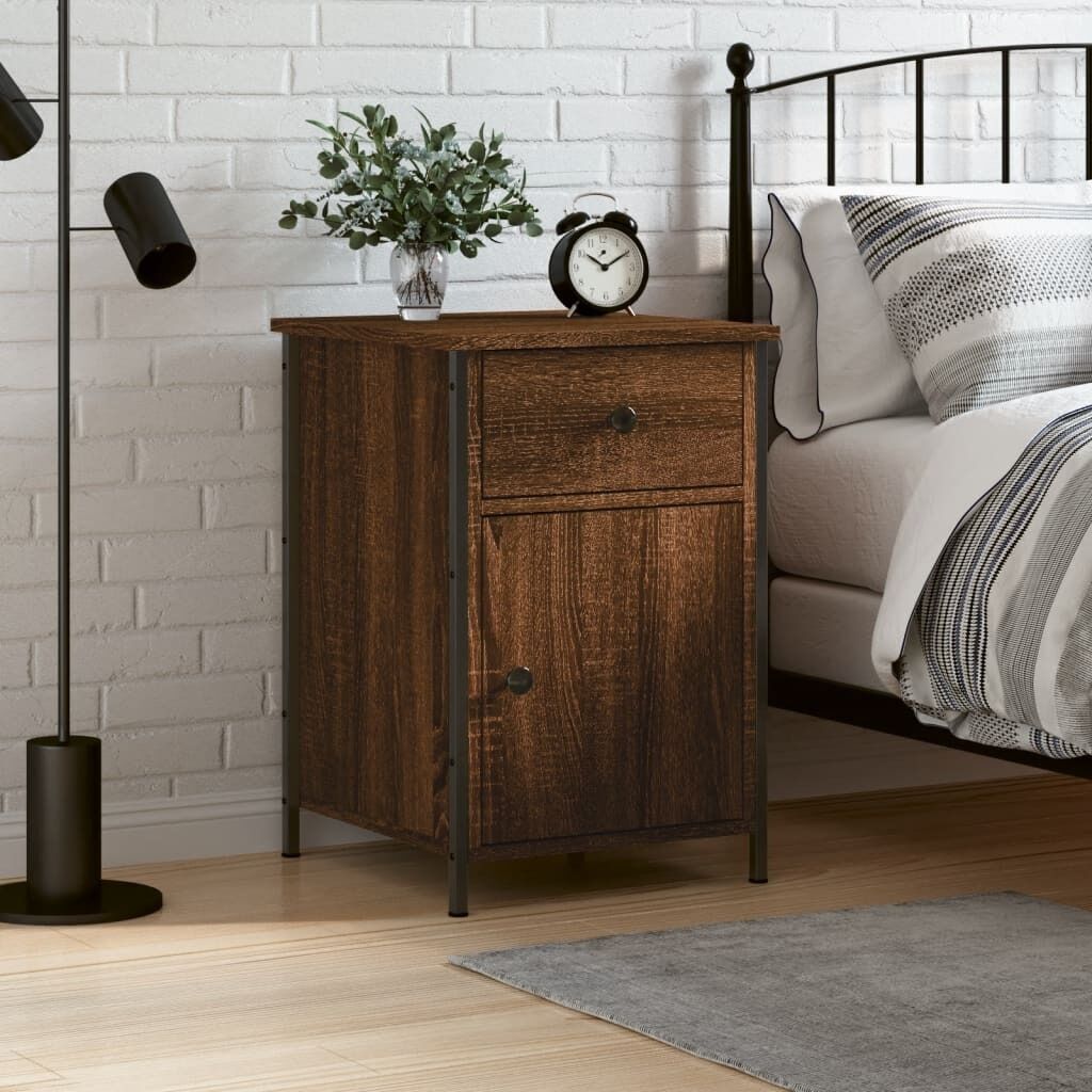 Bedside Cabinet Black 40x42x60 cm Engineered Wood Price