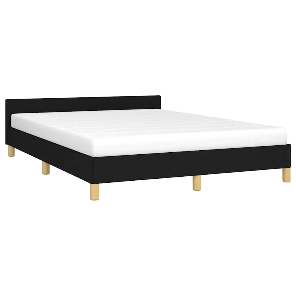 Bed Frame with Headboard Black Fabric Price