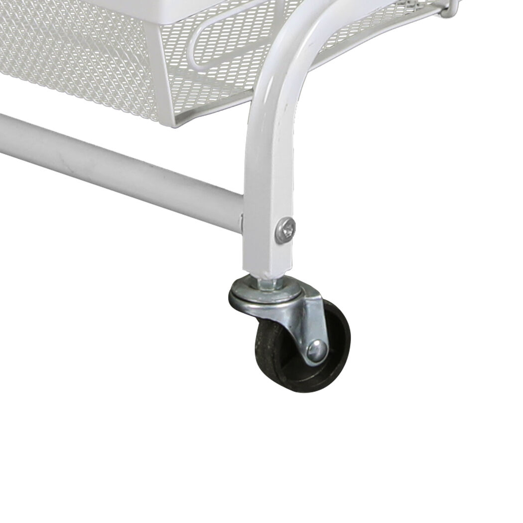 3 Tier Kitchen Trolley Cart Swivel White Colour Price
