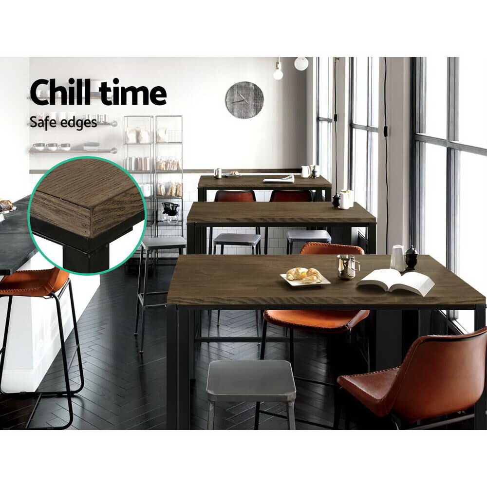 Artiss Vintage Industrial High Bar Table for Stool Kitchen Cafe Desk Dark Brown Price