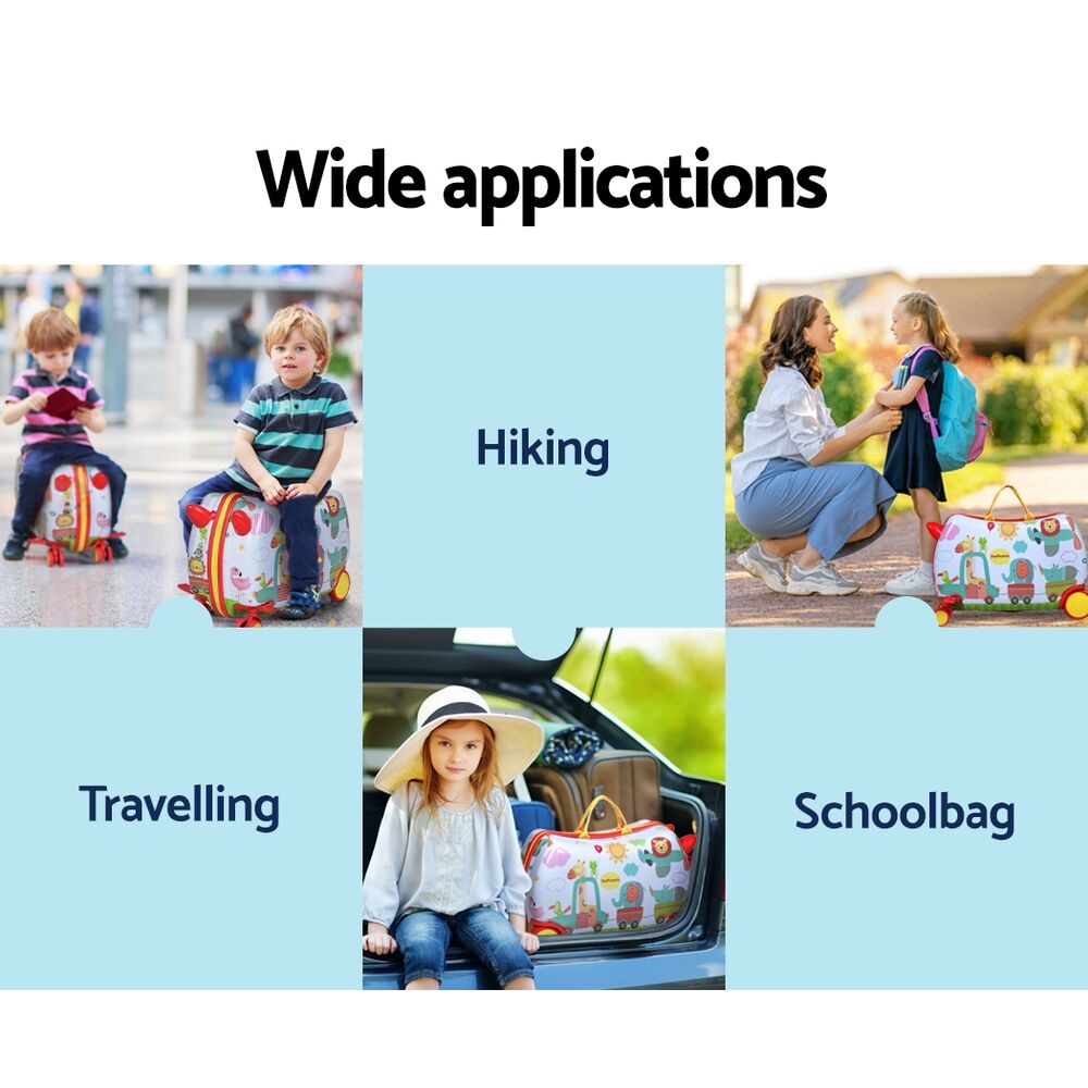 Wanderlite 17" Kids Ride On Luggage Children Suitcase Trolley Travel Zoo Price