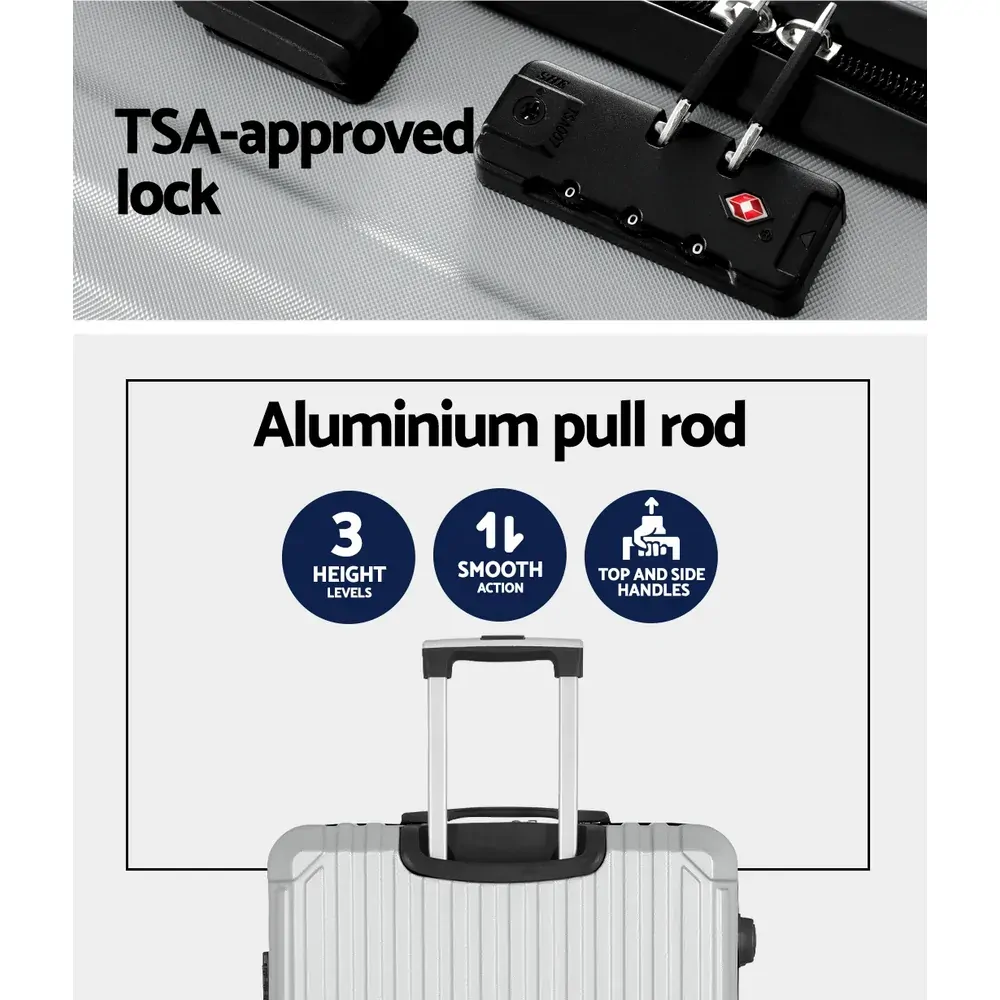 28'' Luggage Travel Suitcase Set TSA Carry On Hard Case Light Grey Price
