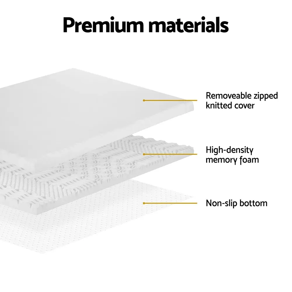 Memory Foam Mattress Topper 7-Zone Airflow Pad 8cm King White Price
