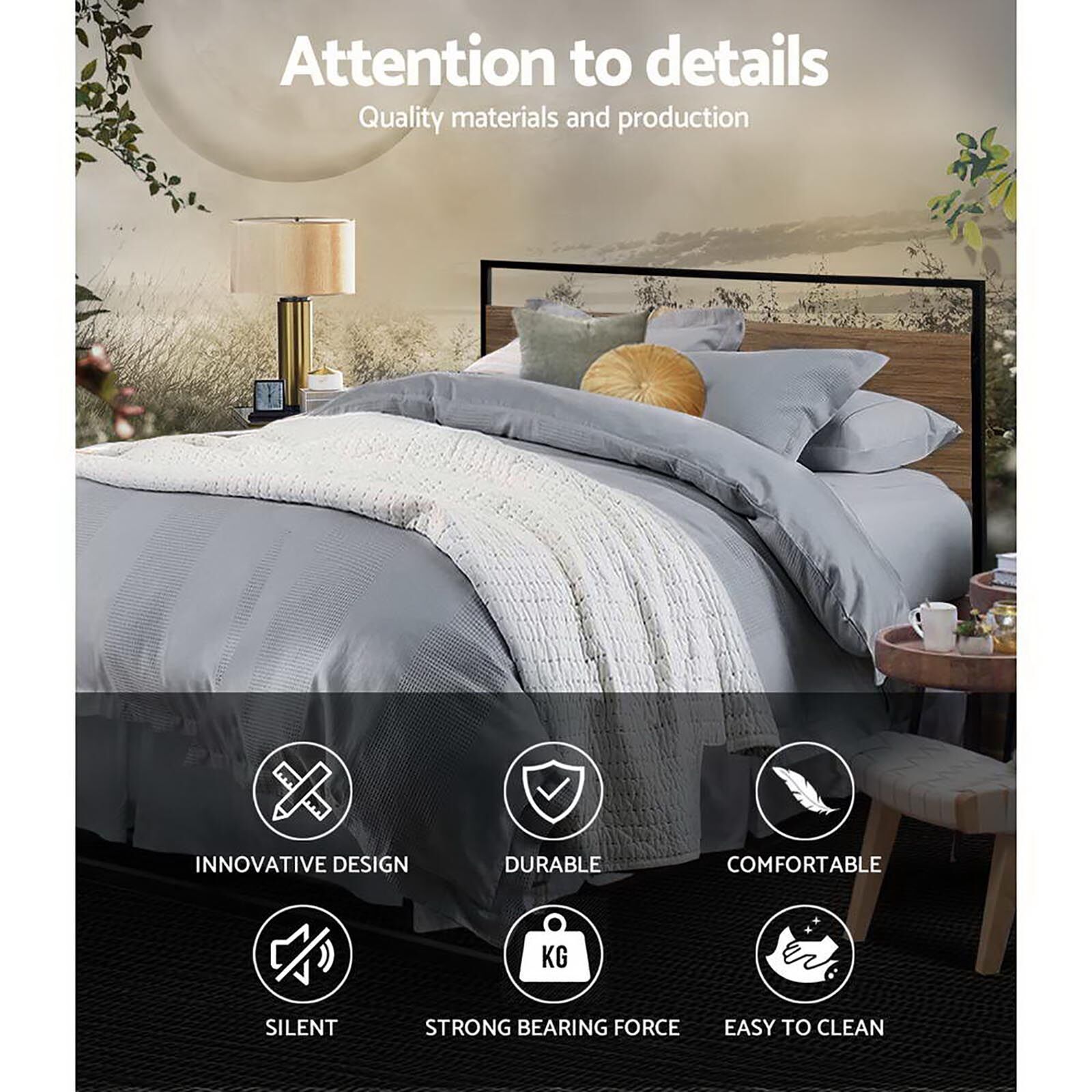 Artiss Bed Frame Double Size Metal Bed Frame DANE Price