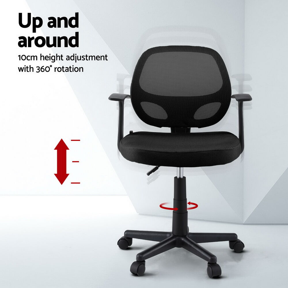 Artiss Mesh Office Chair Computer Gaming Desk Chairs Work Study Mid Back Black Price