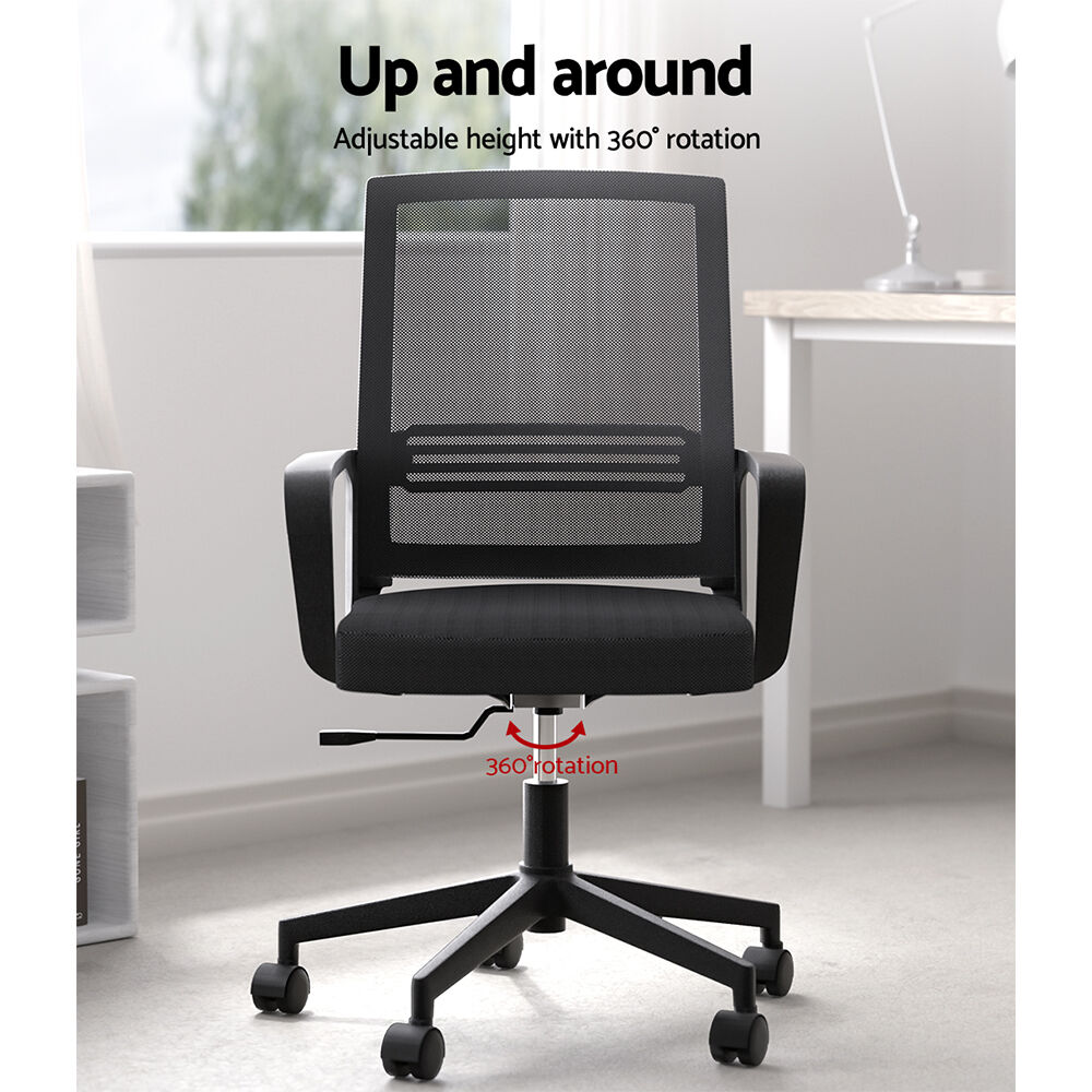 Artiss Mesh Office Chair Computer Gaming Desk Chairs Work Study Mid Back Black Price