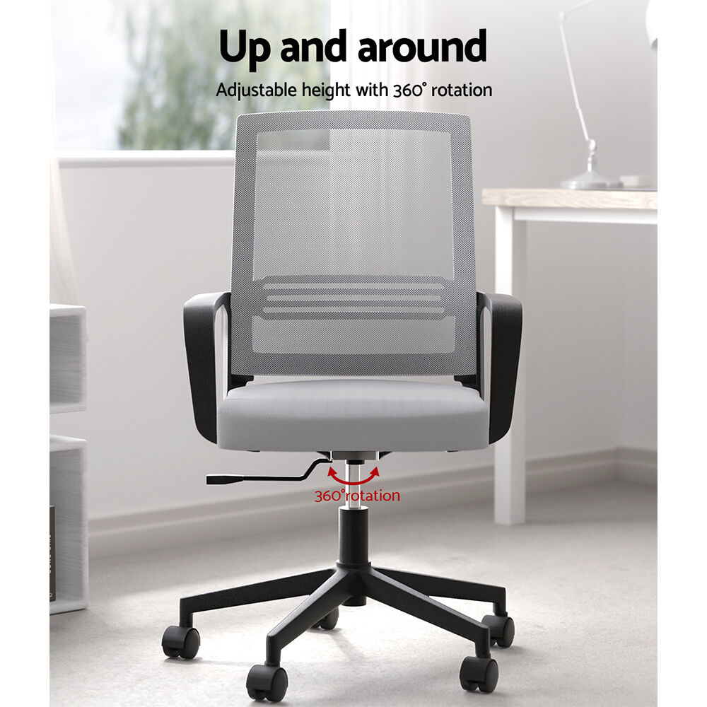 Artiss Mesh Office Chair Computer Gaming Desk Chairs Work Study Mid Back Grey Price