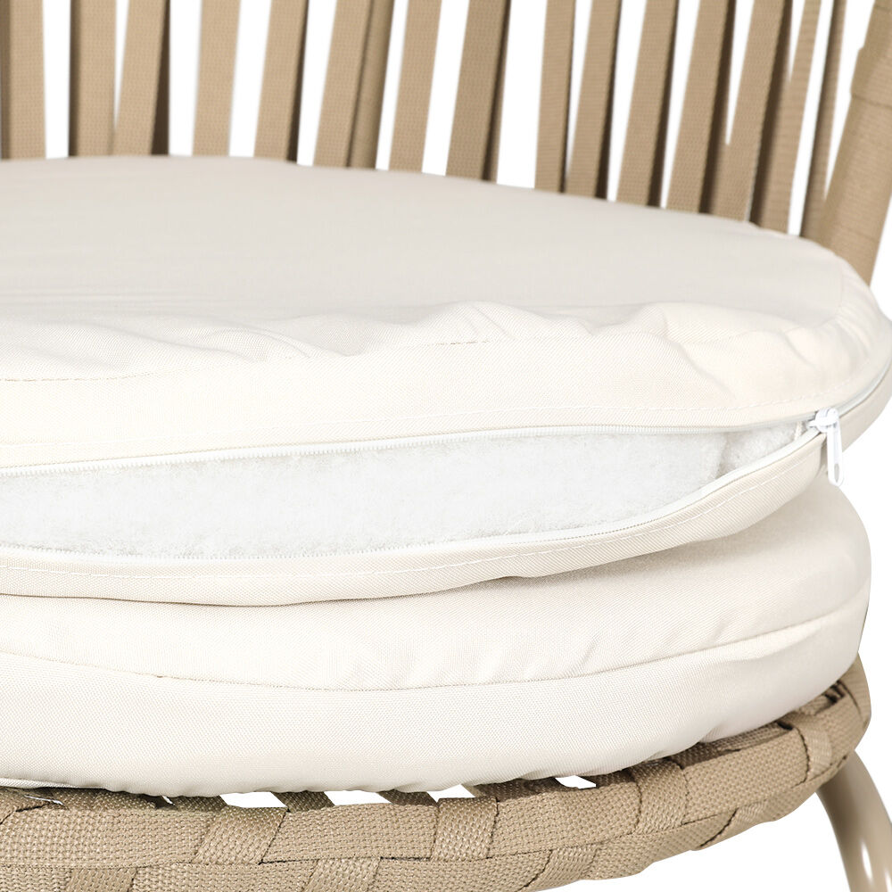 3PC Outdoor Bistro Set Patio Furniture Rope Setting Chairs Table Beige Price