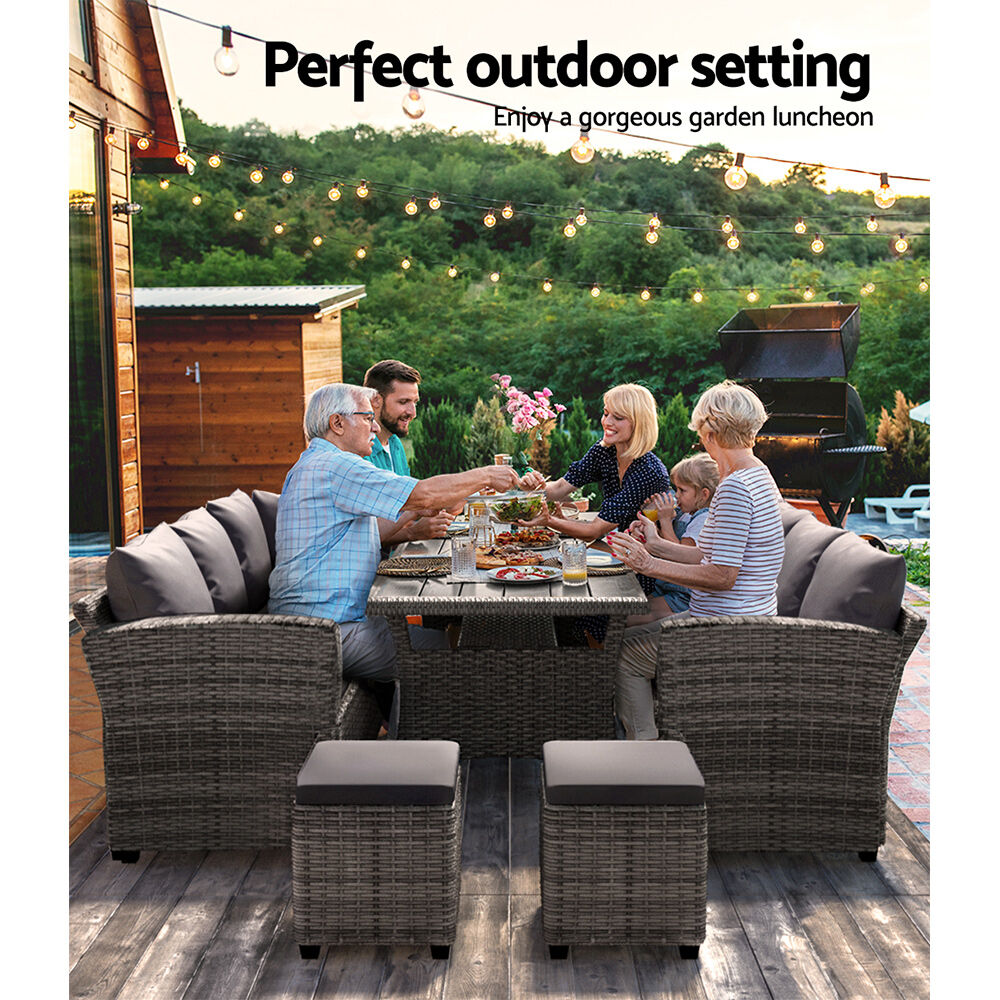 Gardeon Outdoor Dining Set Wicker Table Chairs Setting 8 Seater Price