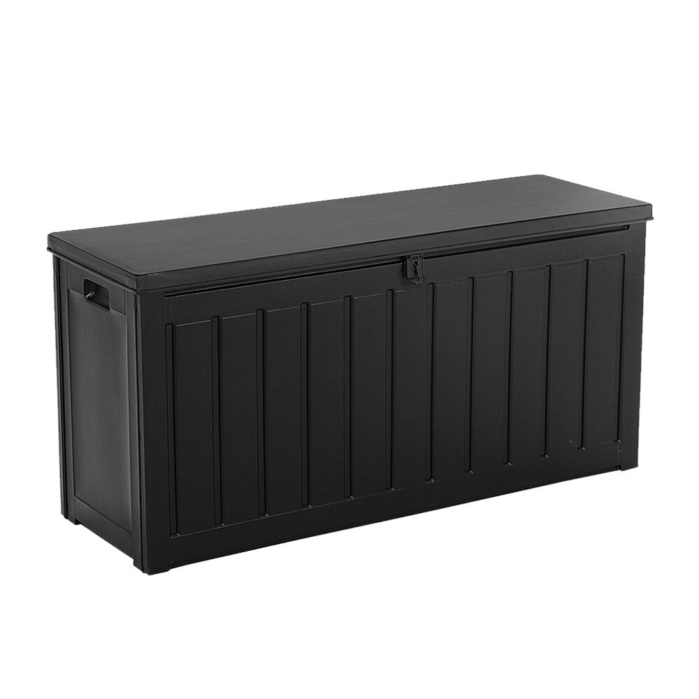 Outdoor Storage Box 240L Container Lockable Garden Bench Tool Shed Black Price