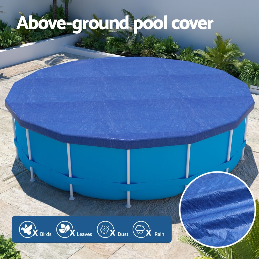 Aquabuddy Pool Cover Fit 3.66m Round Above-ground Swimming Pool Blanket Blue Price