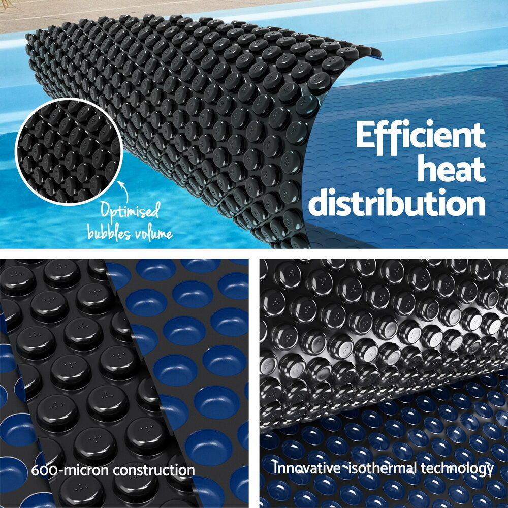 Aquabuddy Pool Cover 600 Micron 8.5x4.2m w/ Roller 5.55m Swimming Pools Black Solar Blanket Price