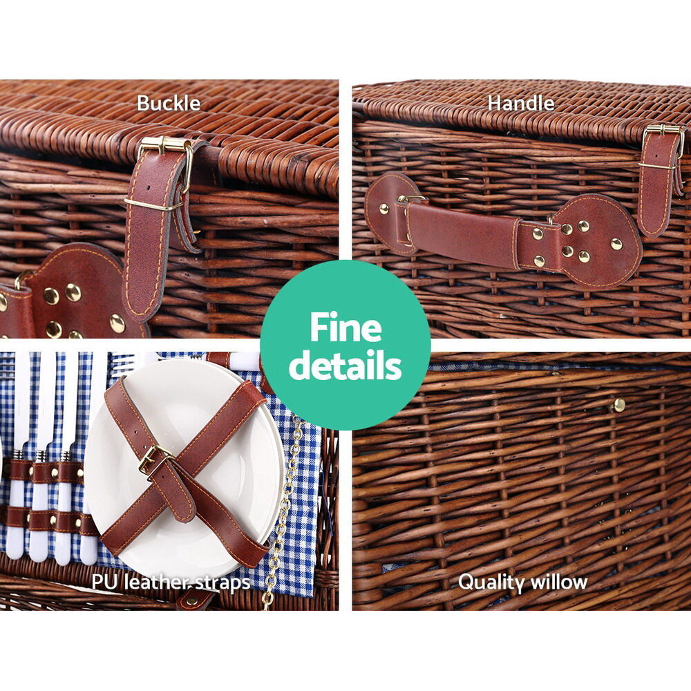4 Person Picnic Basket Set Insulated Blanket Storage Bag Price