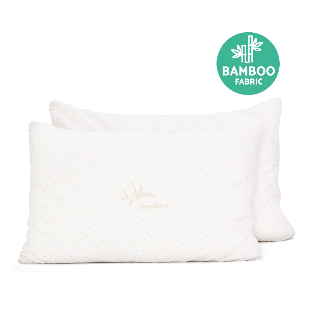 Memory Foam Pillow Bamboo Cover Twin Pack Price