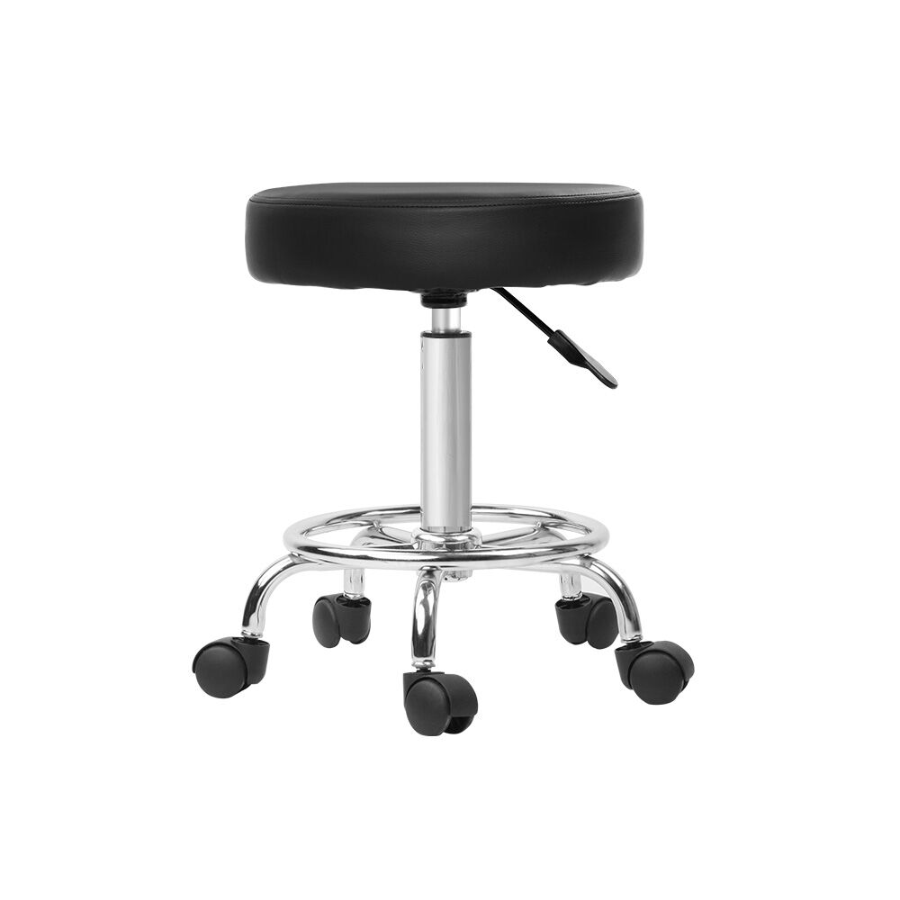 Artiss Salon Stool Round Swivel Chair Black Price