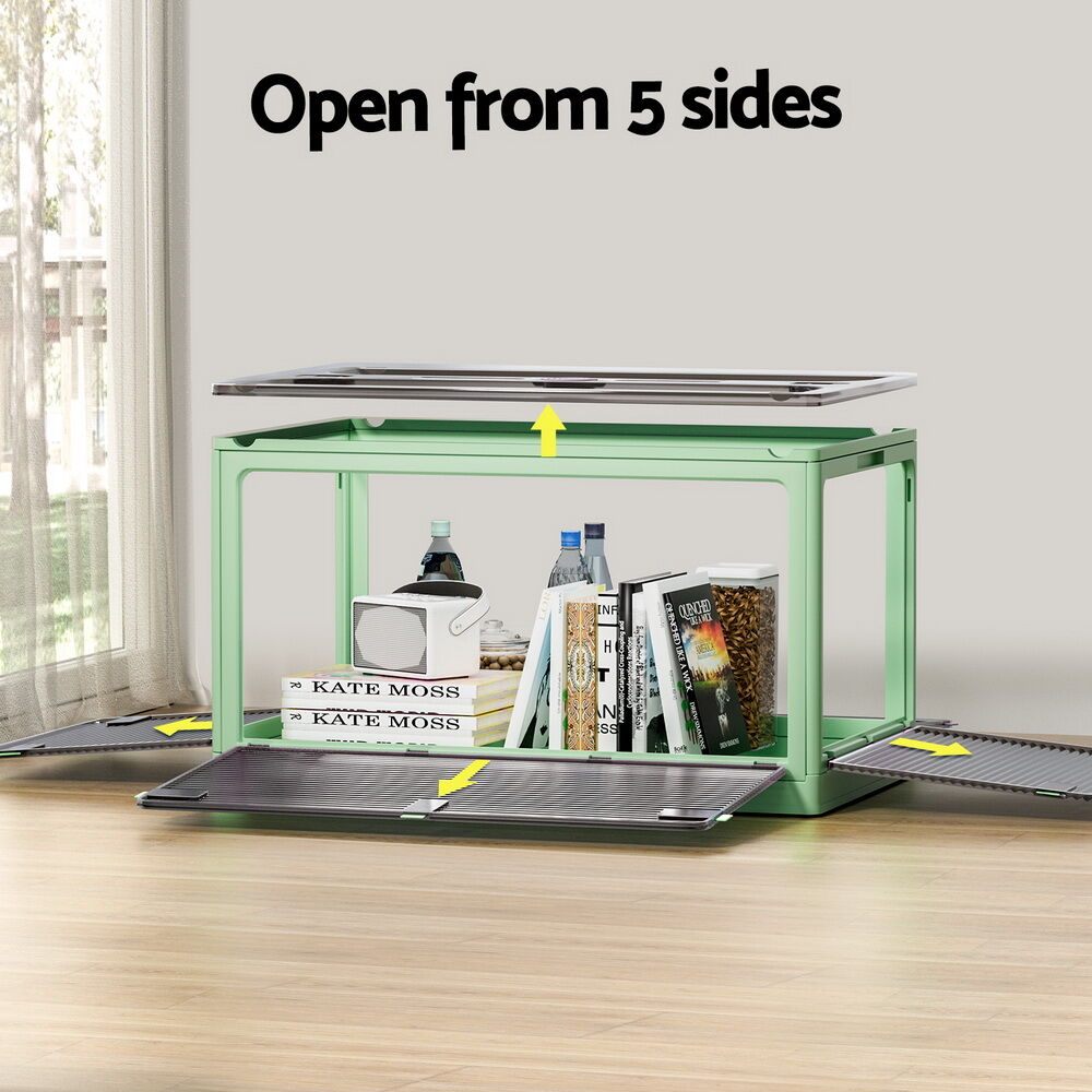 Artiss Storage Box Container Foldable Stackable 5 Sides Open Transparent 140L Price