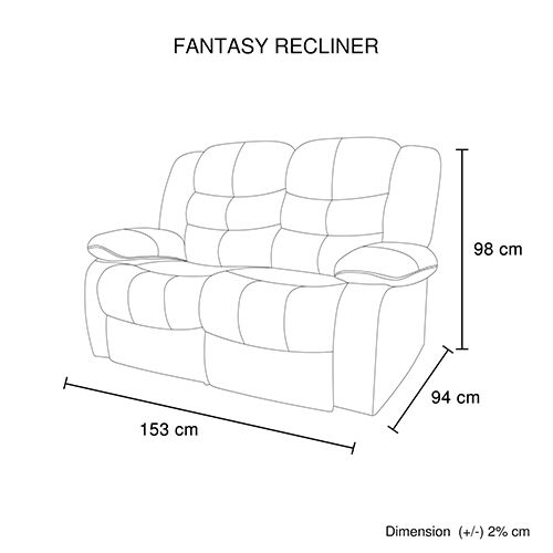 Fantasy Recliner PU Leather 3R+2R Black Price