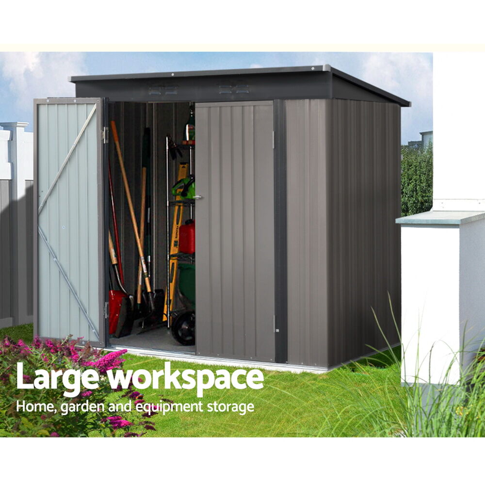 Garden Shed 1.95x1.31M Sheds Outdoor Storage Steel Workshop House Tool Double Door Price