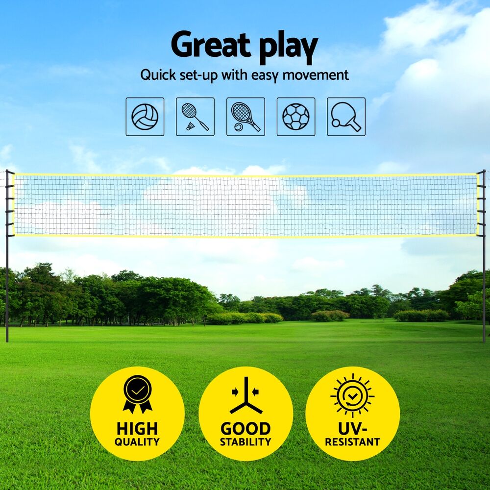 9M Portable Volleyball Net Set with Ball Boundary Lines Badminton Tennis Price