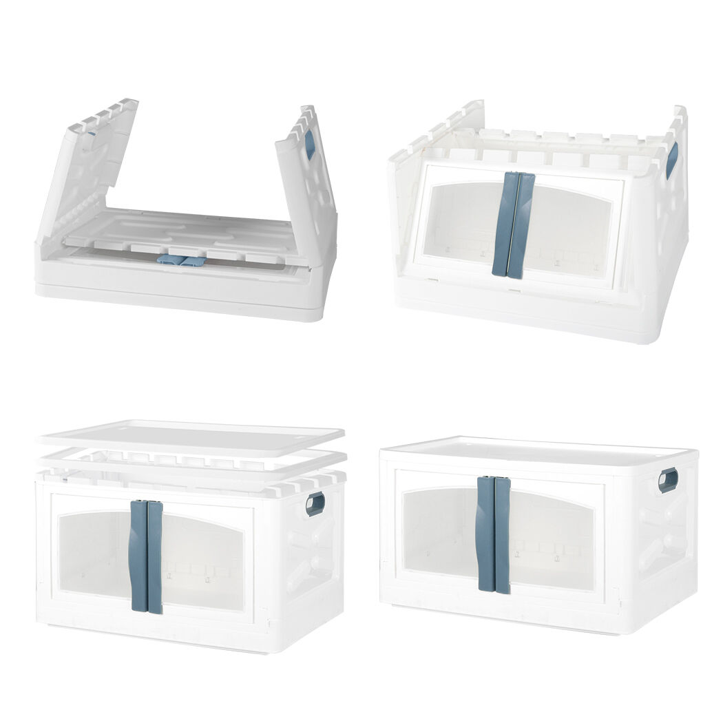 Storage Containers Lid Stackable 85L Blue Price
