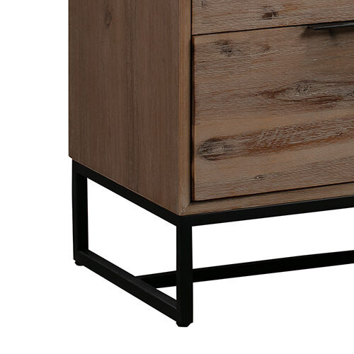 Tallboy with 4 Storage Drawers Assembled Solid Acacia Wooden Construction in Tea Colour Price