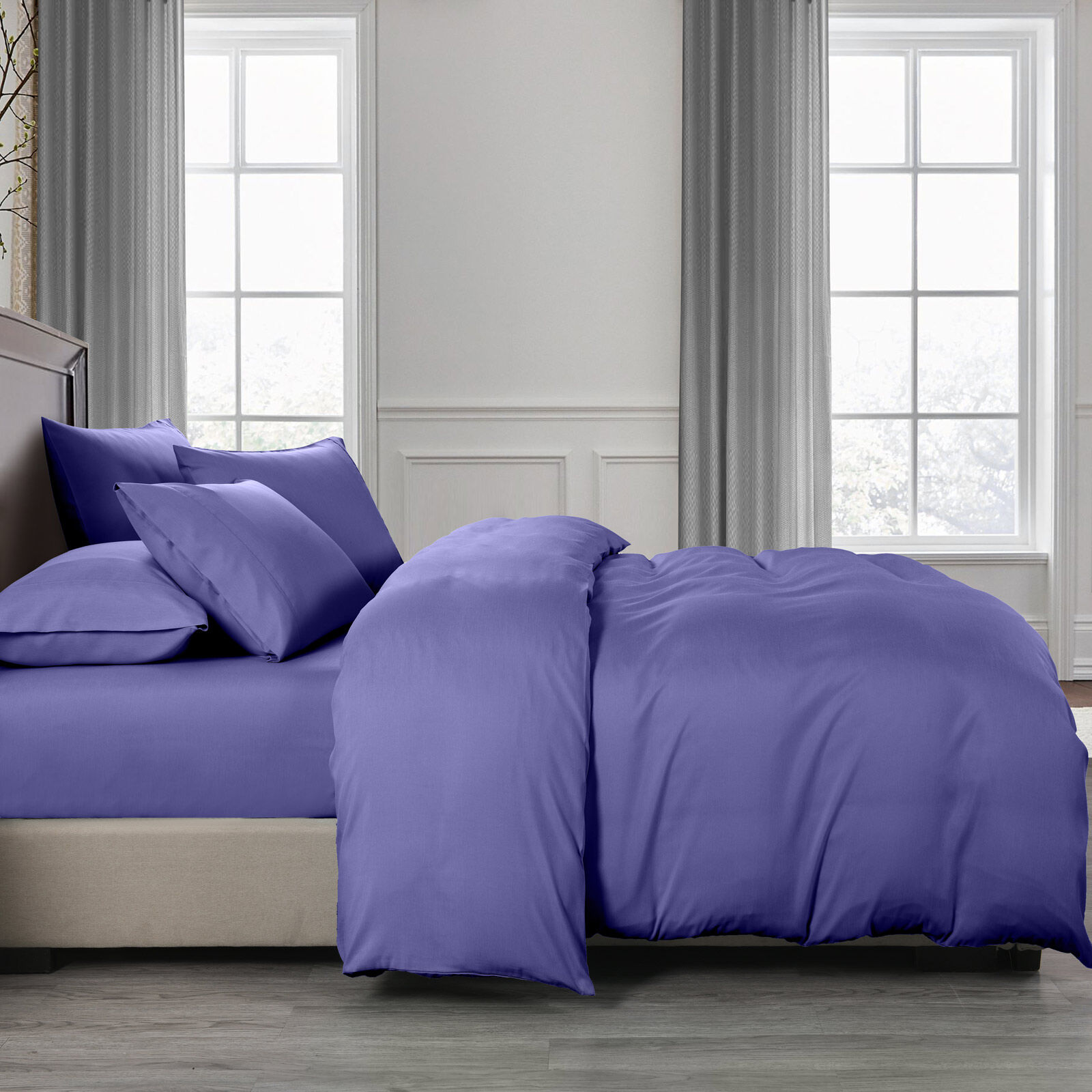 Royal Comfort 2000TC 6 Piece Bamboo Sheet & Quilt Cover Set Cooling Breathable - Double - Royal Blue Price
