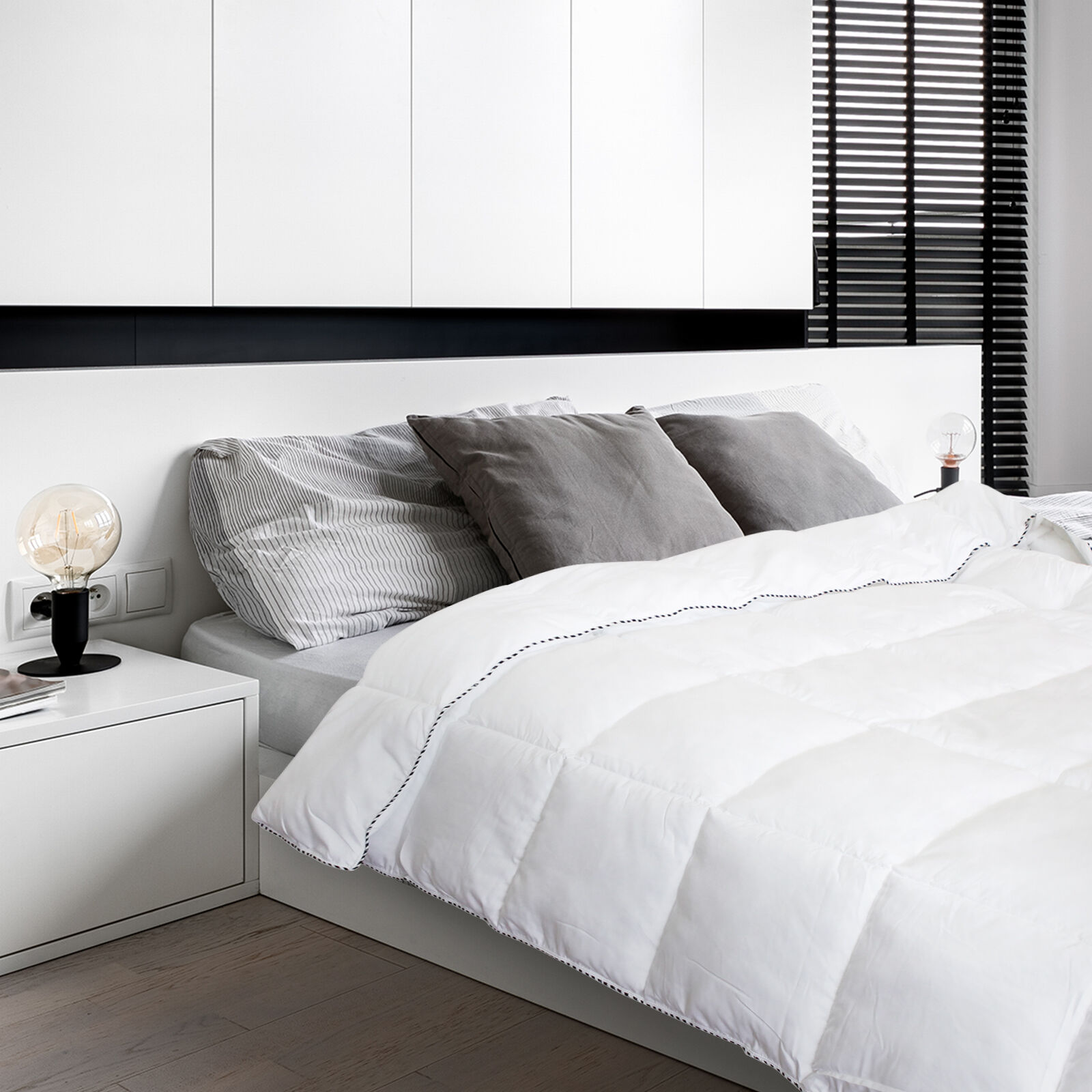 Royal Comfort Bamboo Blend Quilt 250GSM Luxury Duvet 100% Cotton Cover - Double - White Price