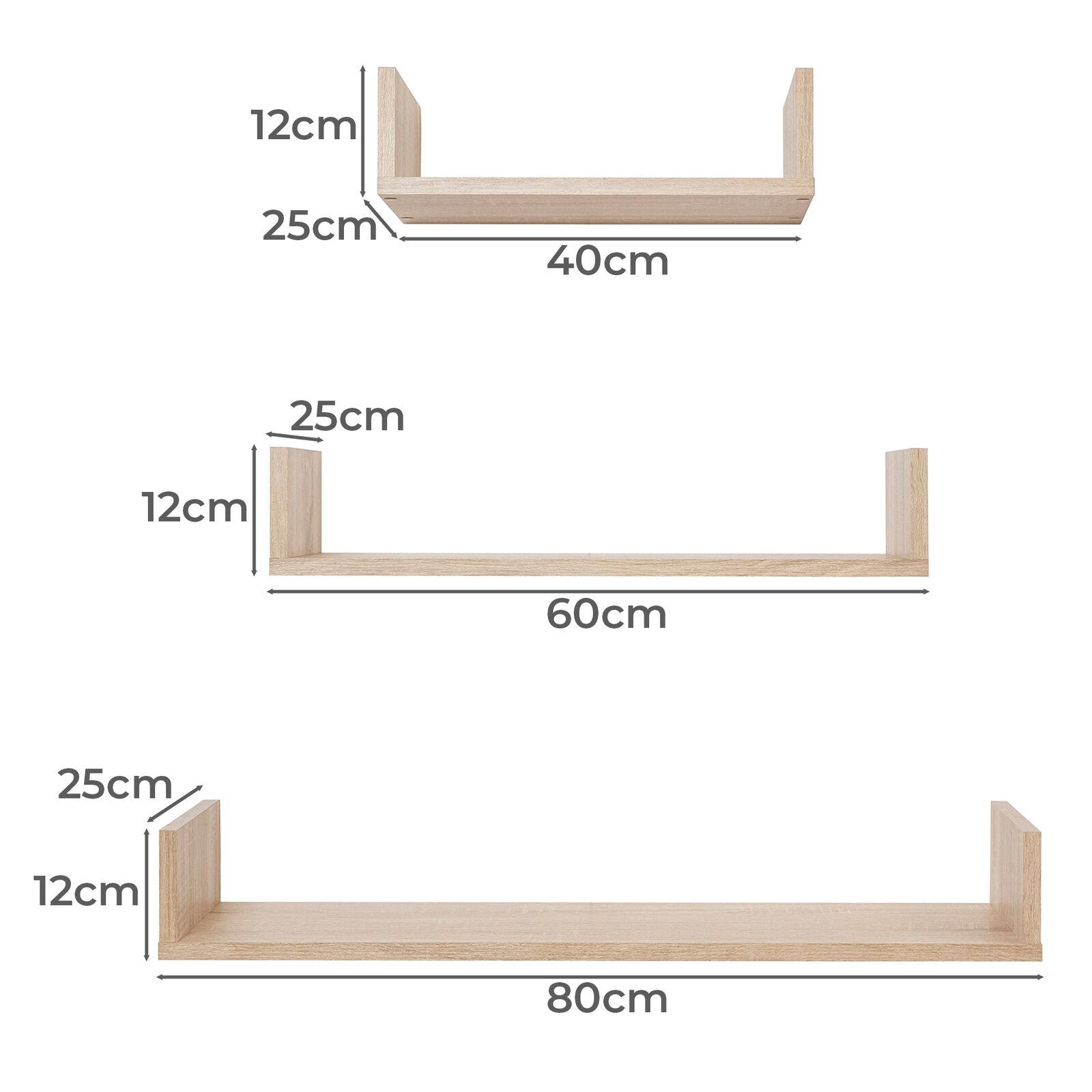OSLO THREE PIECE SHELF KIT (OAK) Price