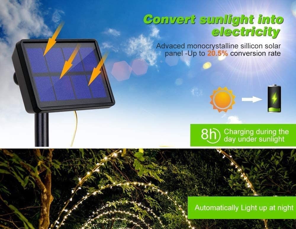 200 Waterproof LED Solar Fairy Light Outdoor with 8 Lighting Modes for Home,Garden and Decoration Price