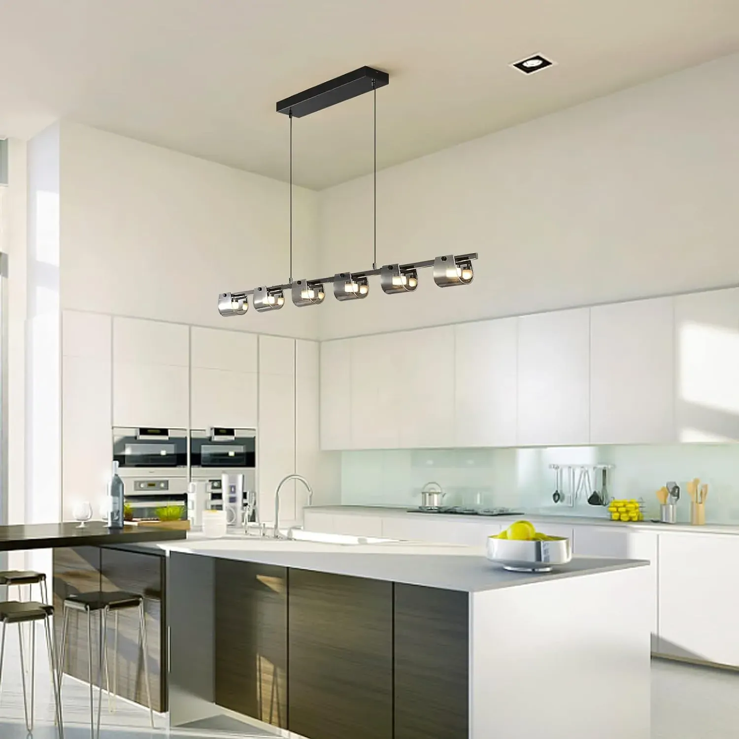 Modern LED Chandelier, 6 Lights, 48W Price