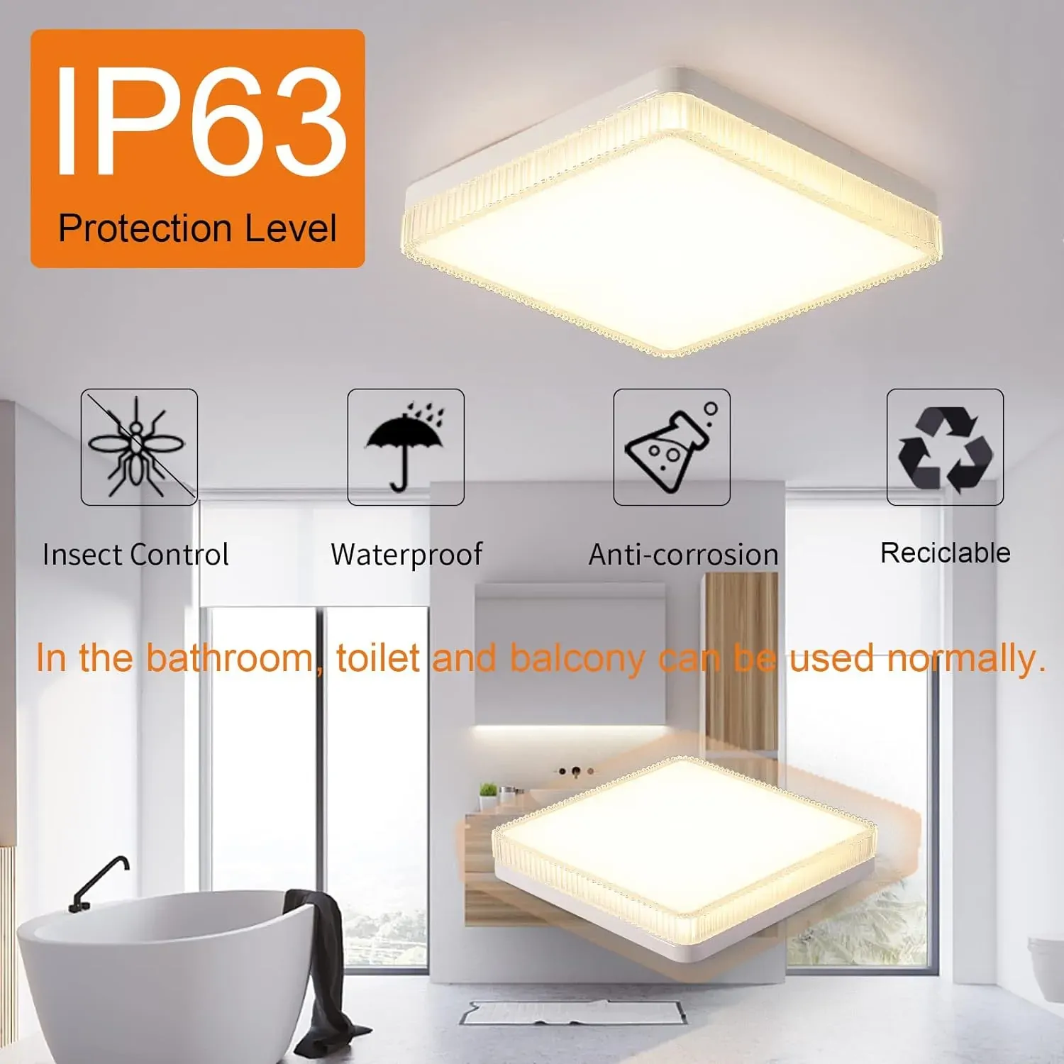 Flush Mount Ceiling Lights LED, White (30cm 48W) Price