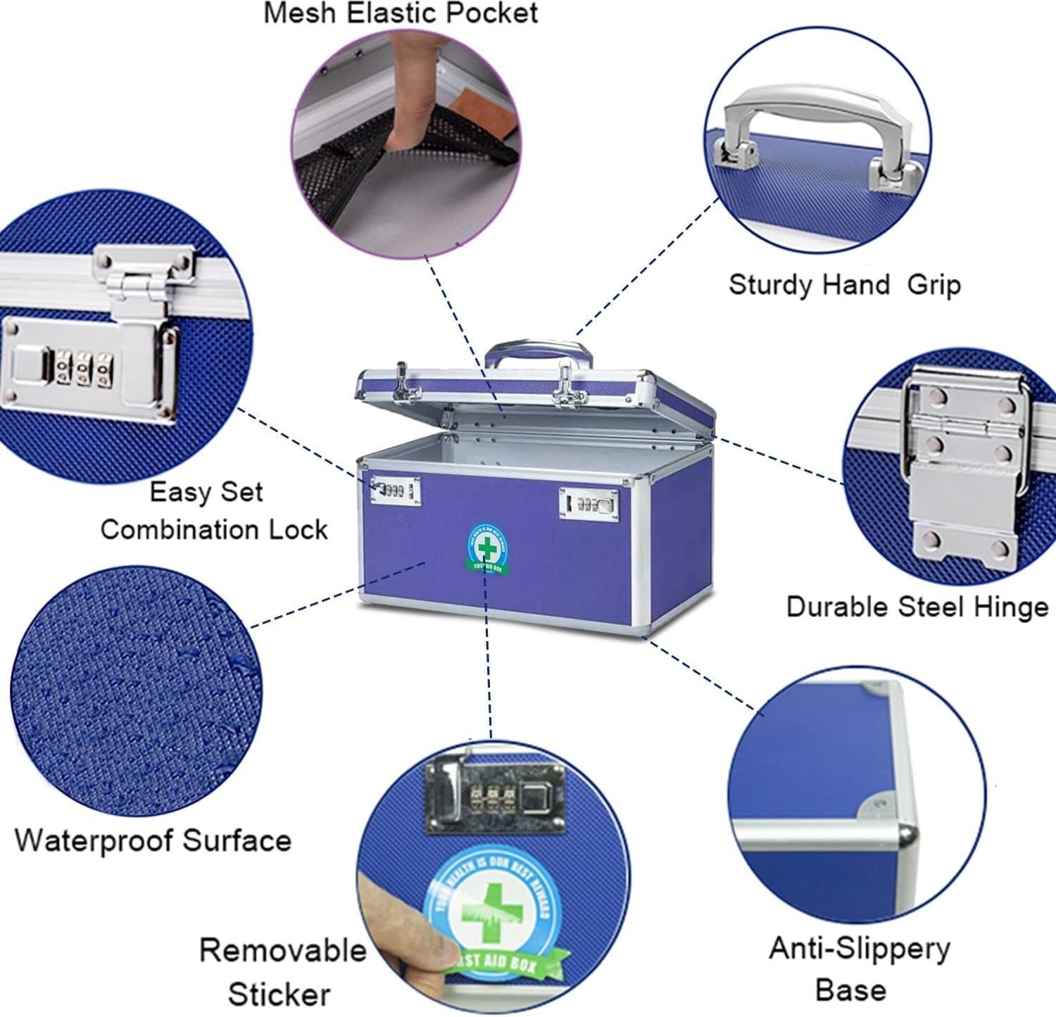 Locking Combination Medicine Box (Blue/Large) Price