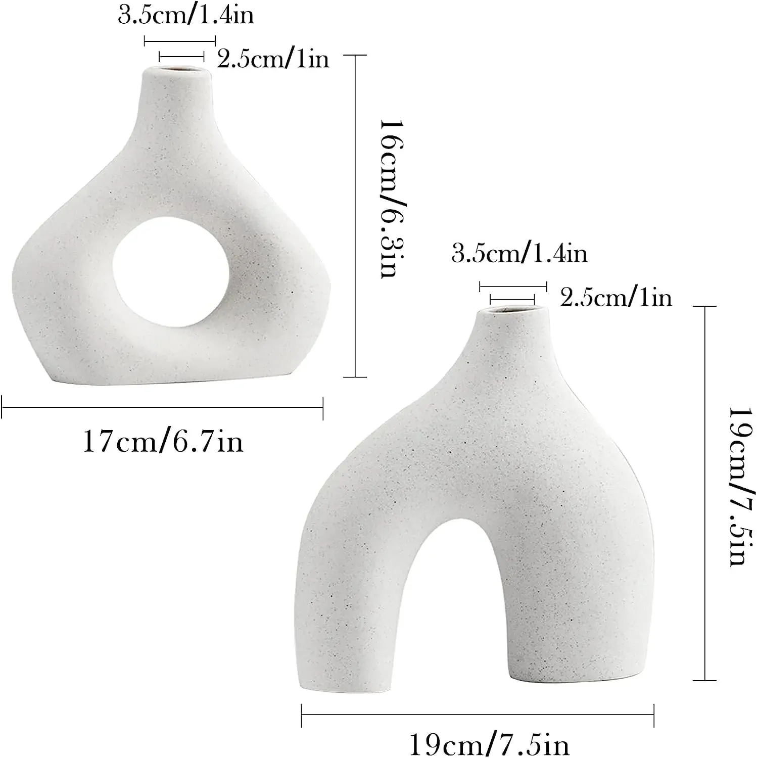 Ceramic Set of 2 Modern White Vases for Home D?cor Price