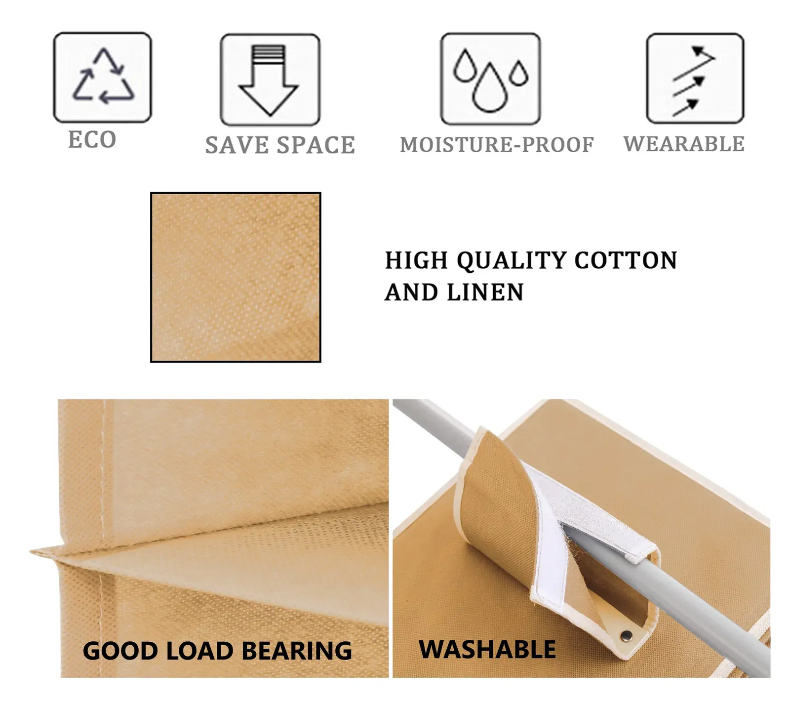 3 Pack 5-Tier Shelf Hanging Closet Organizer and Storage for Clothes (Beige) Price