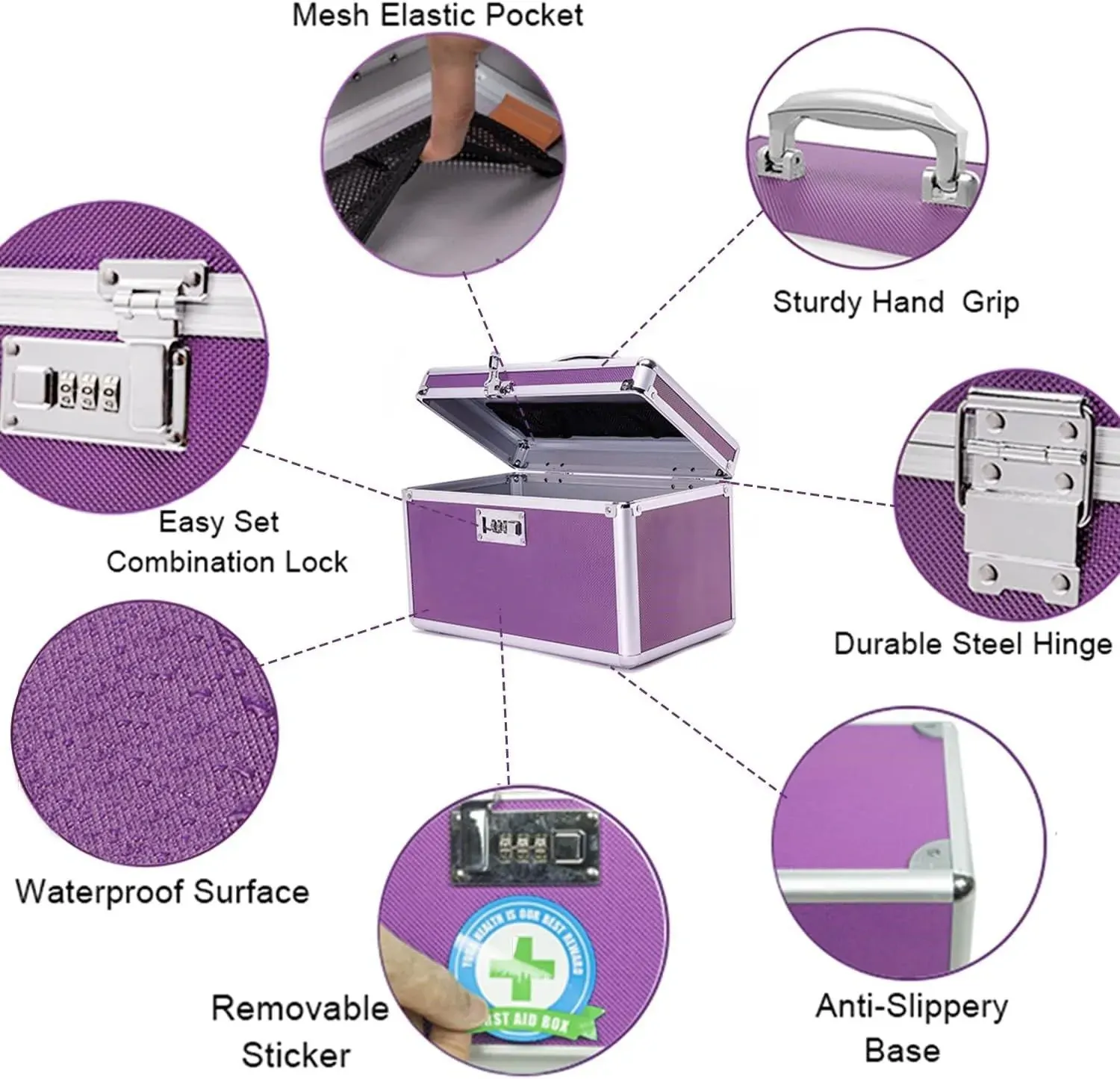 Locking Combination Medicine Box (Purple/Small) Price