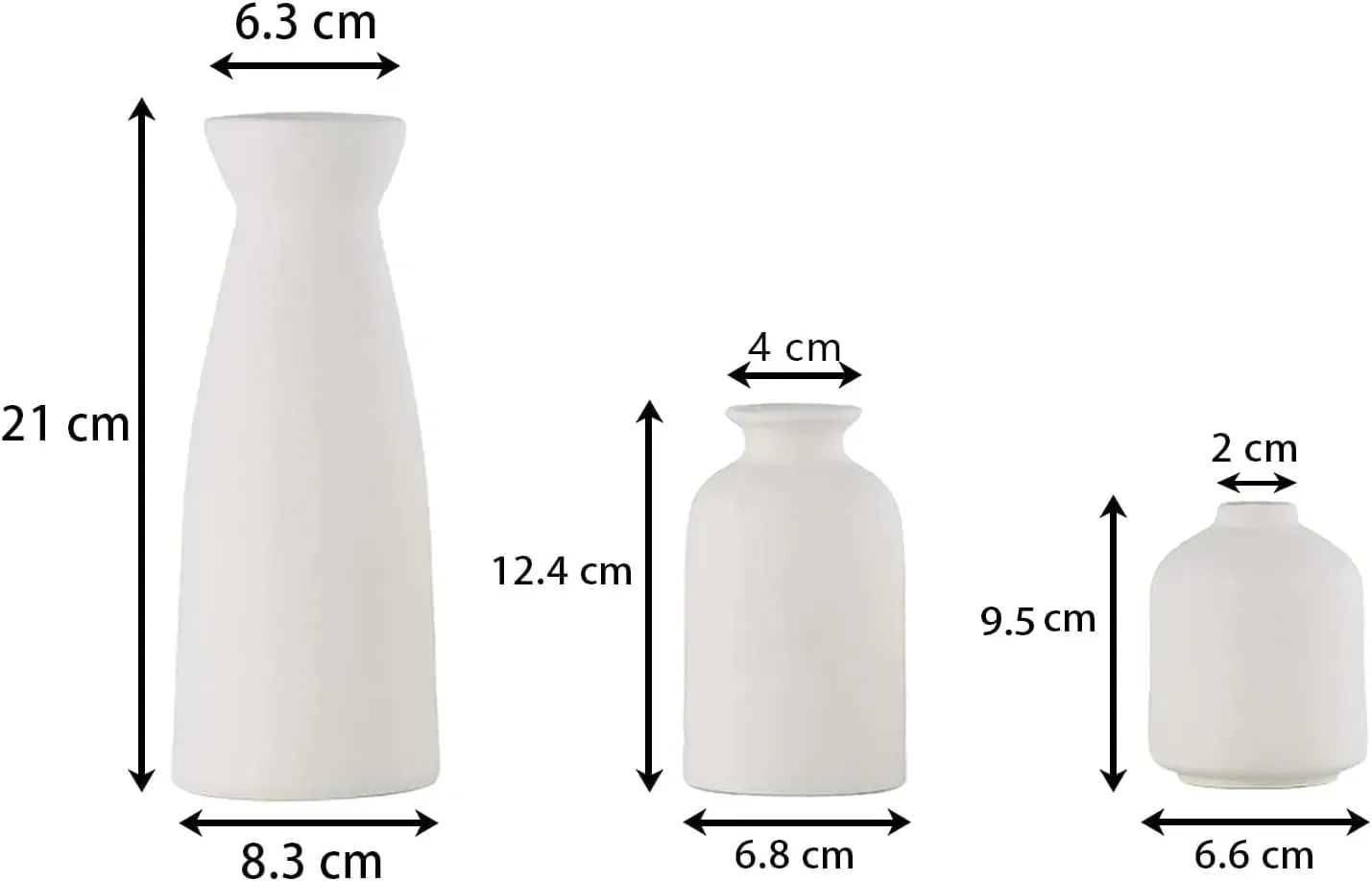 Ceramic Set of 3 Modern White Vases for Home D?cor Price