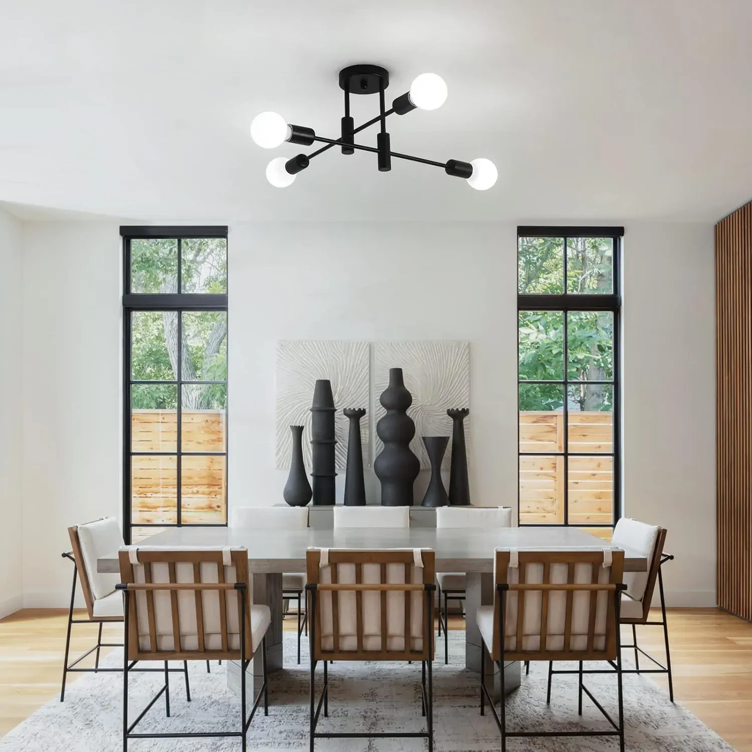 Mid Century Chandelier Modern, 4-Light  Price