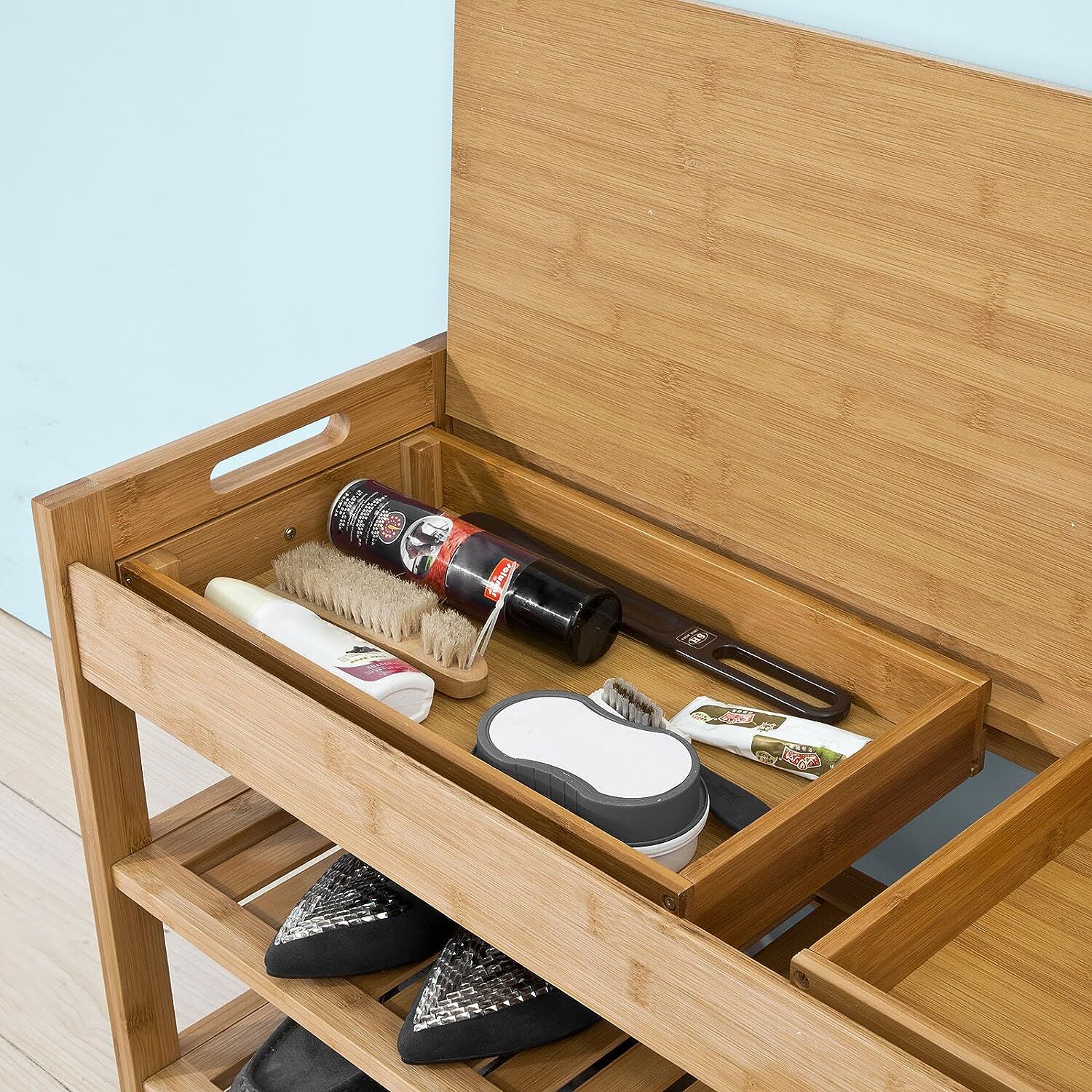 Bamboo Shoe Bench Drawers Lift Top Price
