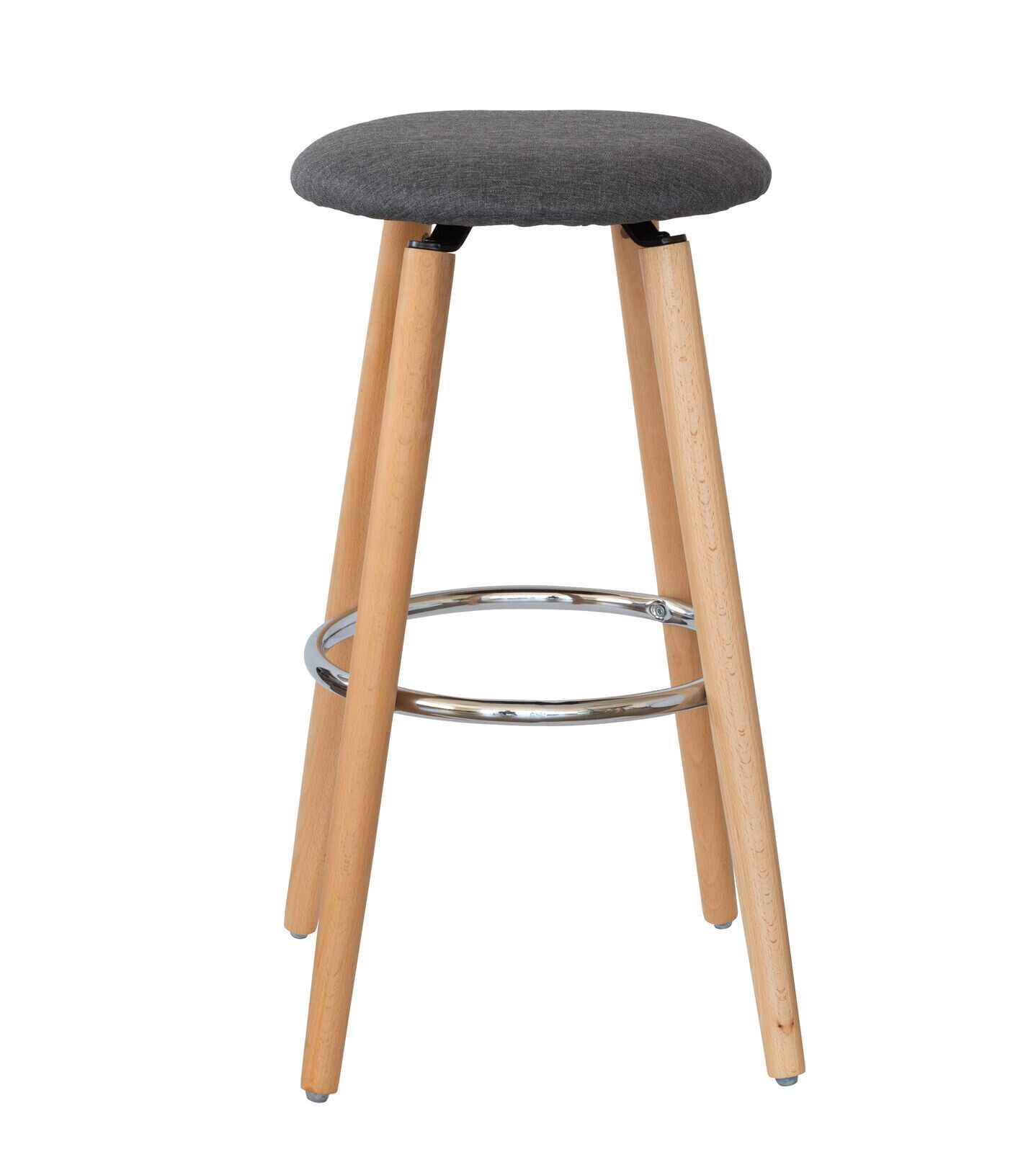 2 Cotton/Steel Modern Padded Barstools (Grey/Wood) Price