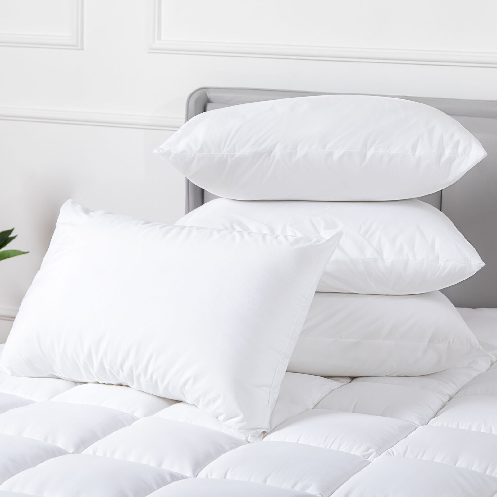 100 Percent Cotton Pillow Cover with 800g Poly Fill, Hypoallergenic, Antibacterial, and Cooling Technology 4 PK Price