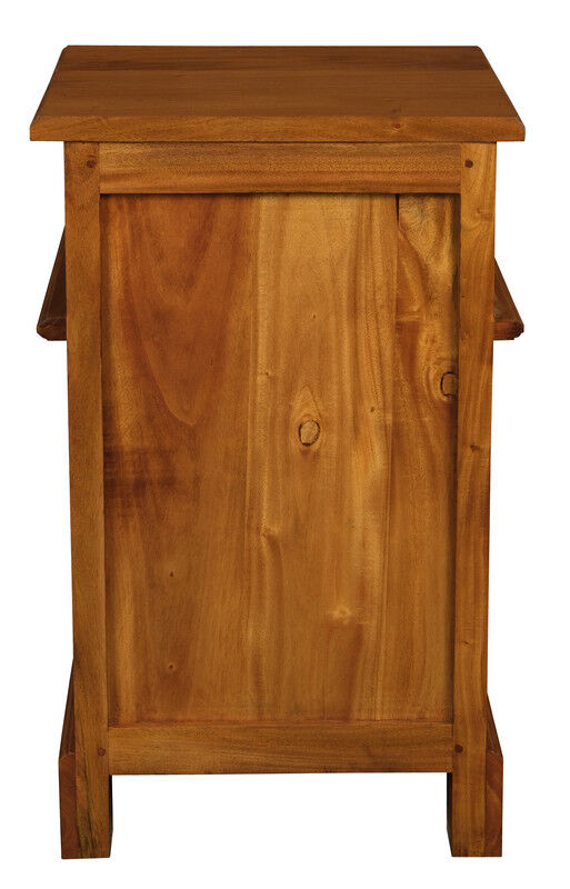 Tasmania 1 Solid Door 1 Drawer Bedside (Light Pecan) Price