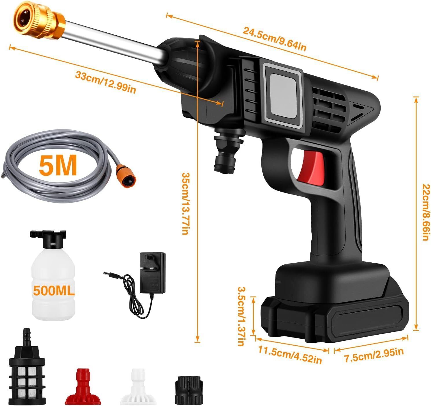88V Cordless Electric High Pressure Washer Water Spray Gun Car Cleaner 2 Battery Price