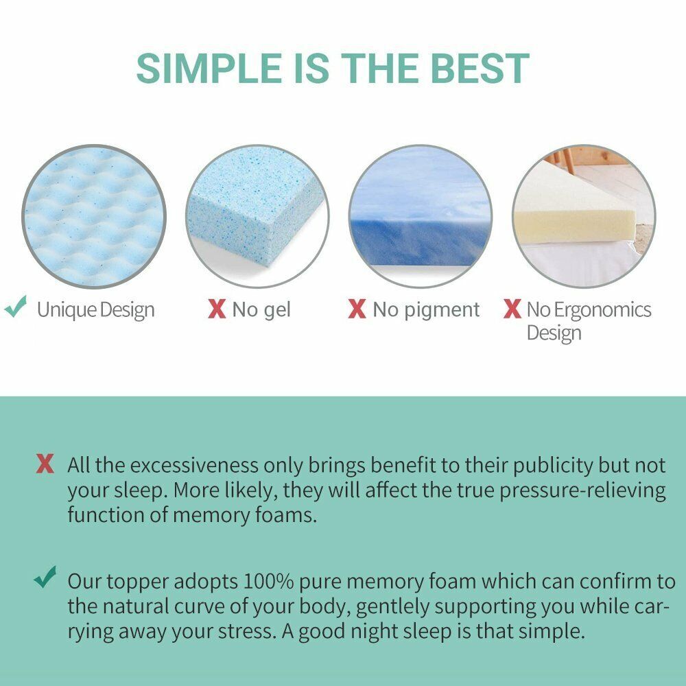 7 Zone Memory Foam Topper Mattress Toppers Cool Gel Pad Mat Medium Firm 8cm Thick 153cm x 203cm Price