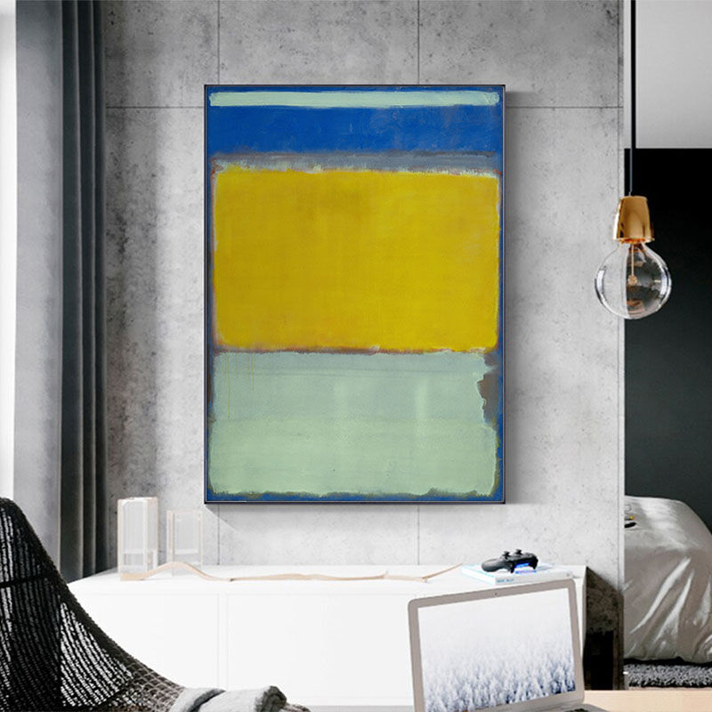 Wall Art 50cmx70cm Blue Yellow Green By Mark Rothko Black Frame Canvas Price