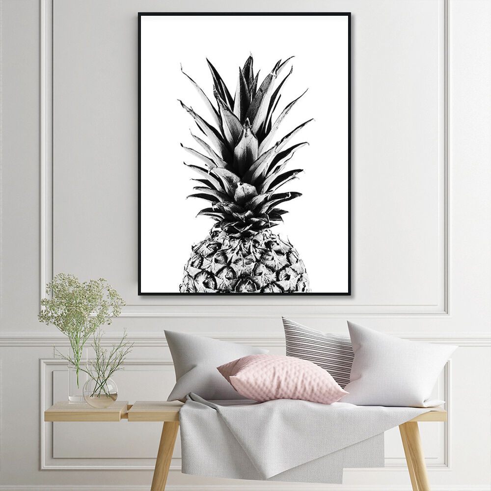 100cmx150cm Pineapple Black Frame Canvas Wall Art Price