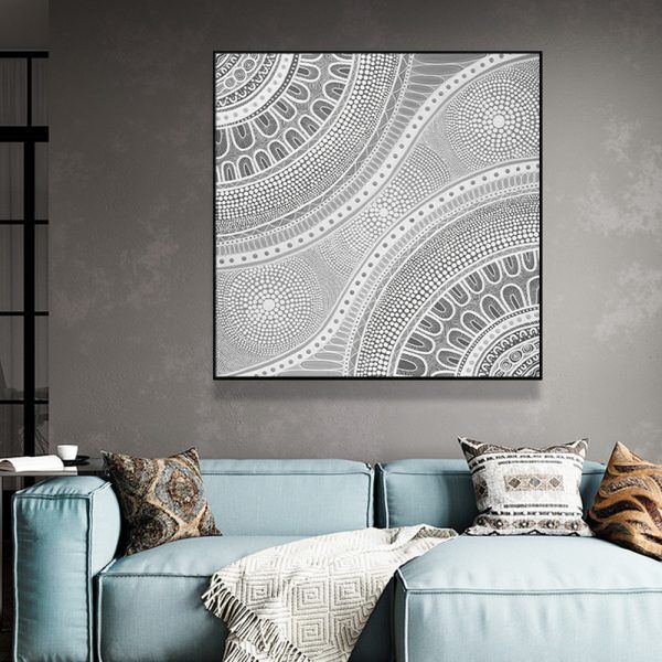 40cmx40cm Nayiri Bami Black Frame Canvas Wall Art Price