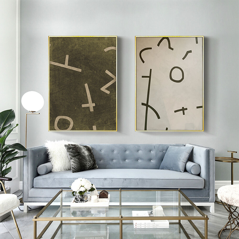 100cmx150cm Neutral Composition 2 Sets Gold Frame Canvas Wall Art Price