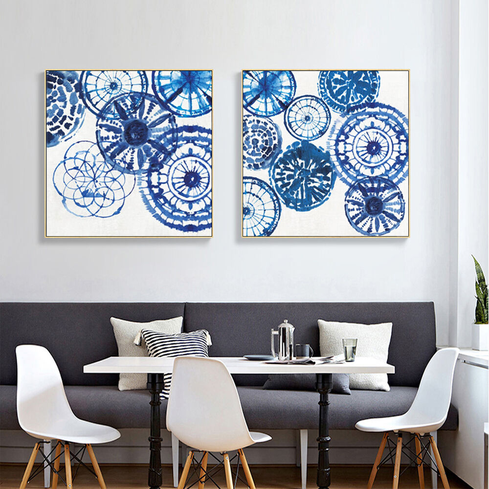 40cmx40cm Blue Day 2 Sets Gold Frame Canvas Wall Art Price