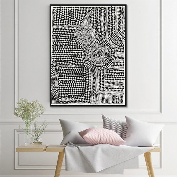 100cmx150cm Clustered Dots A Black Frame Canvas Wall Art Price