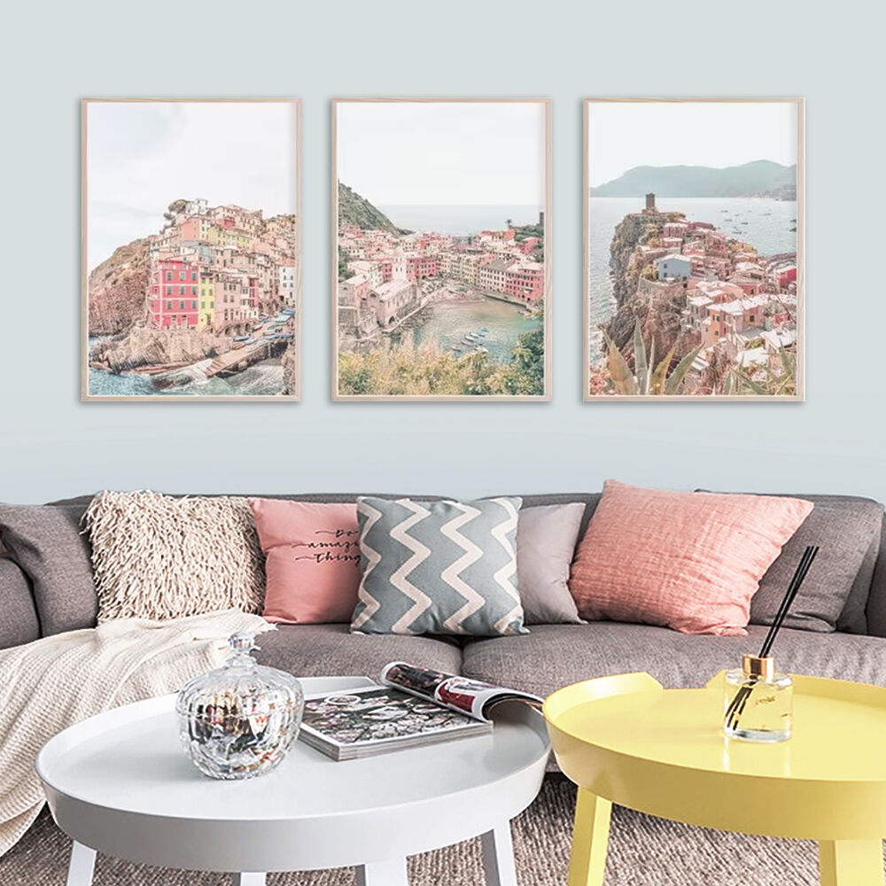 50cmx70cm Italy Cinque Terre 3 Sets Wood Frame Canvas Wall Art Price